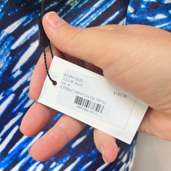 Milly Minis Scribble Print Chloe Dress Blue/White Size 4‎ - Picture 4 of 6